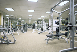 High-end real estate photography multi condo work-out room in West Los Angeles, CA. by Tom Hunter Photography